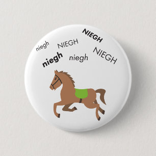 Badge Rond 5 Cm Cheval Emoji mignon d'henissement
