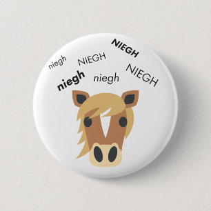 Badge Rond 5 Cm Cheval Emoji mignon d'henissement