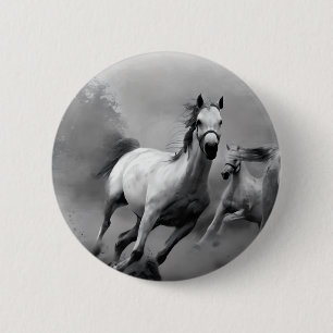 Badge Rond 5 Cm Cheval en course