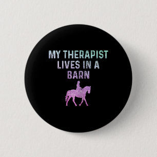 Badge Rond 5 Cm Cheval équitation équitation drôle Mon Thérapiste