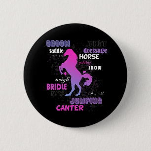 Badge Rond 5 Cm Cheval Farm Animaux Cadeau Pour Équitation Cheval