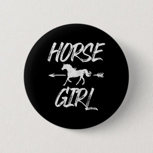 Badge Rond 5 Cm Cheval Fille Animal Horseback équitation Equestre