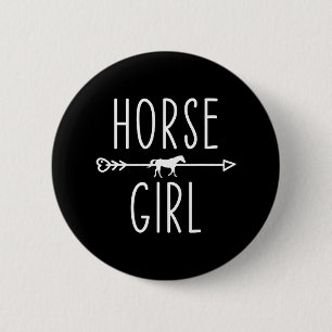 Badge Rond 5 Cm Cheval Fille J'Aime Mes Chevaux Riding Lover Eques