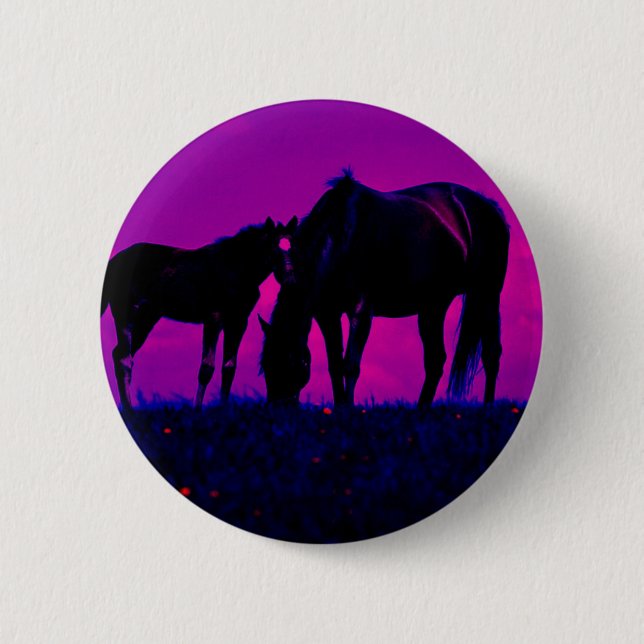Badge Rond 5 Cm Cheval & Filly (Devant)