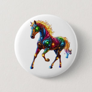 Badge Rond 5 Cm Cheval gracieux