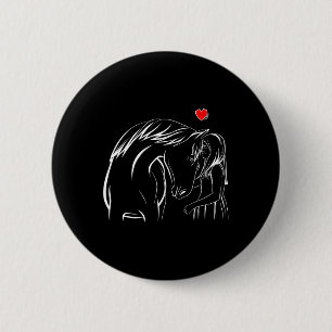 Badge Rond 5 Cm Cheval Lover Girl Horseback équitation Femmes