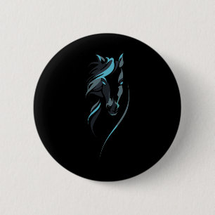 Badge Rond 5 Cm Cheval Majestueux Pour Les Filles D'Équitation Et 