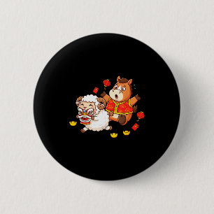 Badge Rond 5 Cm Cheval mouton chinois drôle Enfants Hommes Femmes