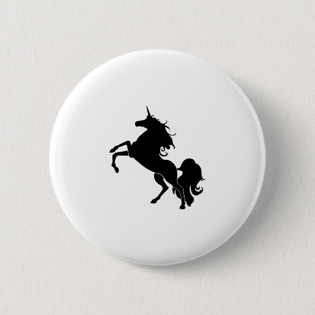 Badge Rond 5 Cm Cheval noir (Devant)