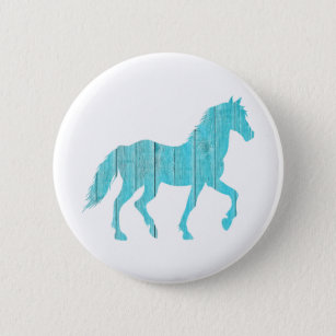 Badge Rond 5 Cm cheval poney animal étalon, mustang silhouette