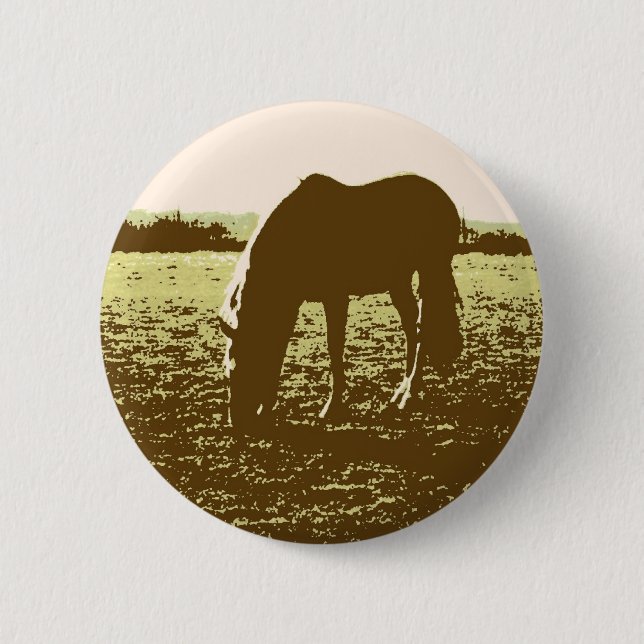 Badge Rond 5 Cm Cheval Pop Art (Devant)