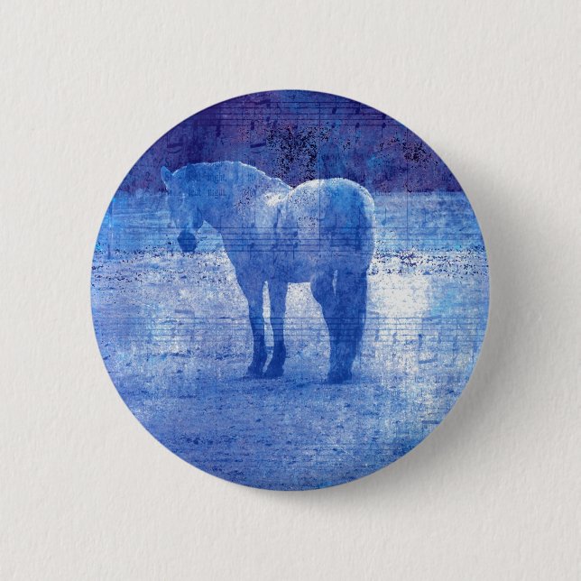 Badge Rond 5 Cm Cheval pourpre (Devant)