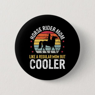 Badge Rond 5 Cm Cheval Rider Maman Horseback Course équitation Fem