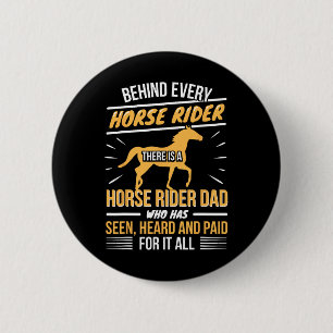Badge Rond 5 Cm Cheval Rider - Papa Papa Papa Papa Père Fille - Ho