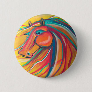 Badge Rond 5 Cm Cheval sauvage