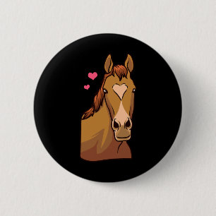 Badge Rond 5 Cm Cheval Valentines Jour Chemise Coeur Pony Horsebac