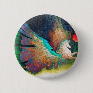 Badge Rond 5 Cm Cheval volant
