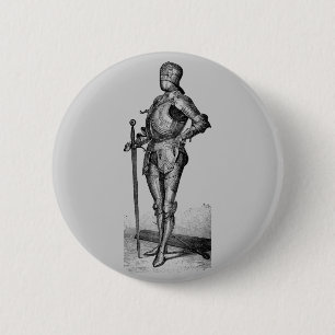 Badge Rond 5 Cm Chevalier médiéval