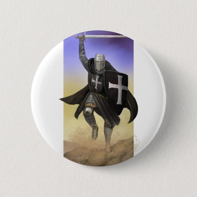 Badge Rond 5 Cm Chevaliers Hospitaller (Devant)