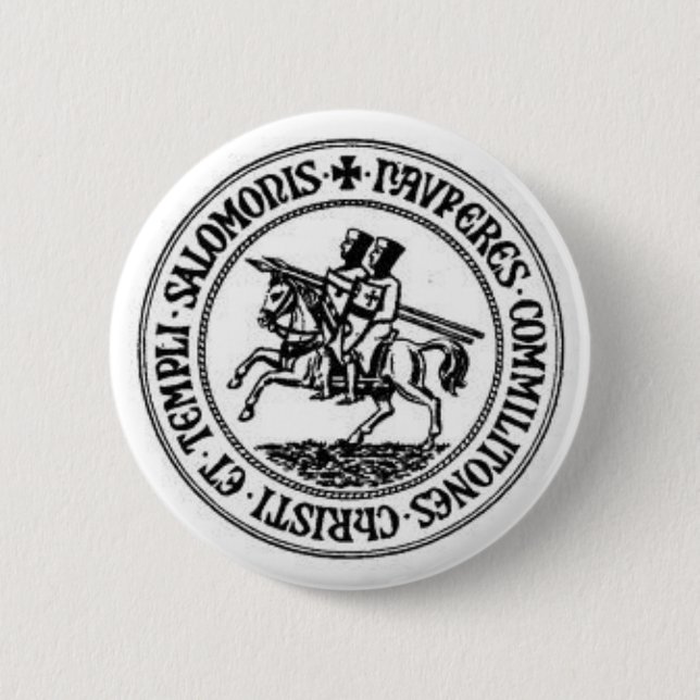 Badge Rond 5 Cm Chevaliers Templar 1 (Devant)