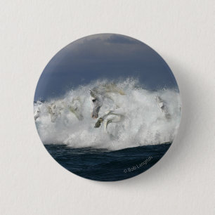 Badge Rond 5 Cm Chevaux de Imaginaire : Mer
