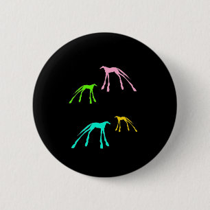 Badge Rond 5 Cm Chevaux modernes colorés sur le noir