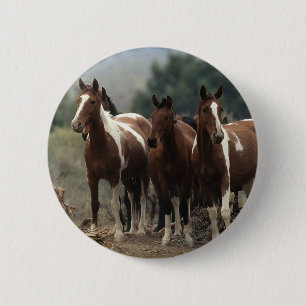 Badge Rond 5 Cm Chevaux sauvages 7 de mustang