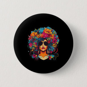 Badge Rond 5 Cm Cheveux Afro Naturels Histoire Noire Fierté Melani