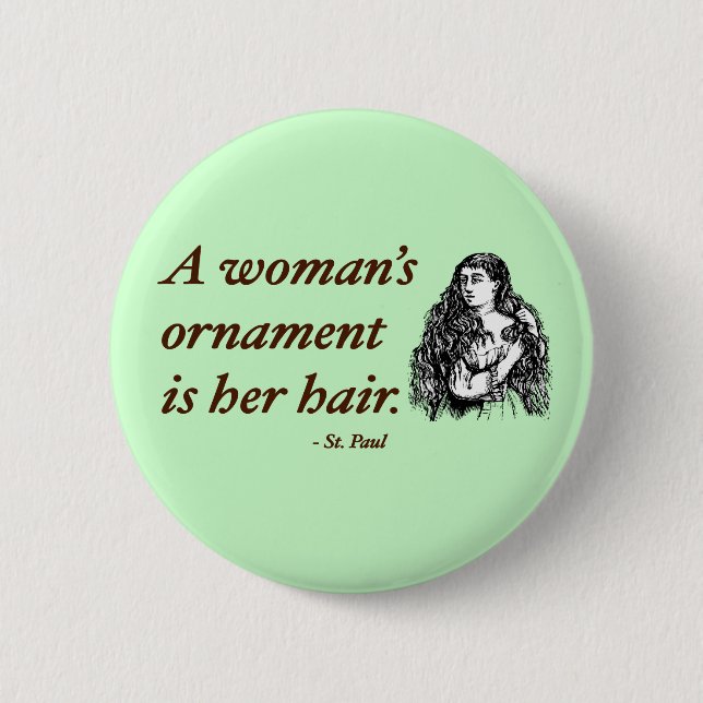 Badge Rond 5 Cm Cheveux curly : citation sur les cheveux (Devant)
