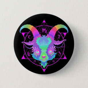Badge Rond 5 Cm Chèvre