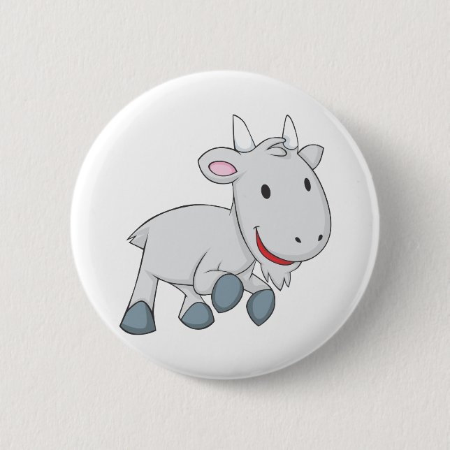 Badge Rond 5 Cm Chèvre heureuse (Devant)