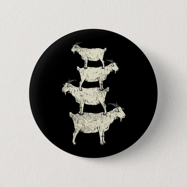 Badge Rond 5 Cm Chèvre Retro (Devant)