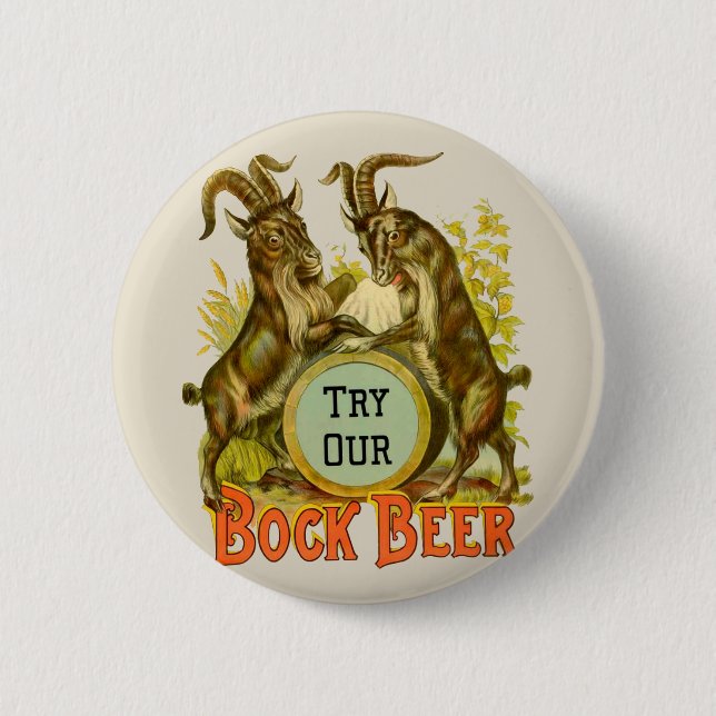 Badge Rond 5 Cm Chèvres Bock Bière Publicité (Devant)