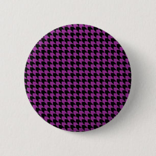 Badge Rond 5 Cm Chevron Checks Plum et Black