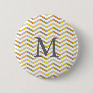 Badge Rond 5 Cm Chevron posé par orange grise