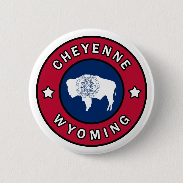 Badge Rond 5 Cm Cheyenne Wyoming (Devant)