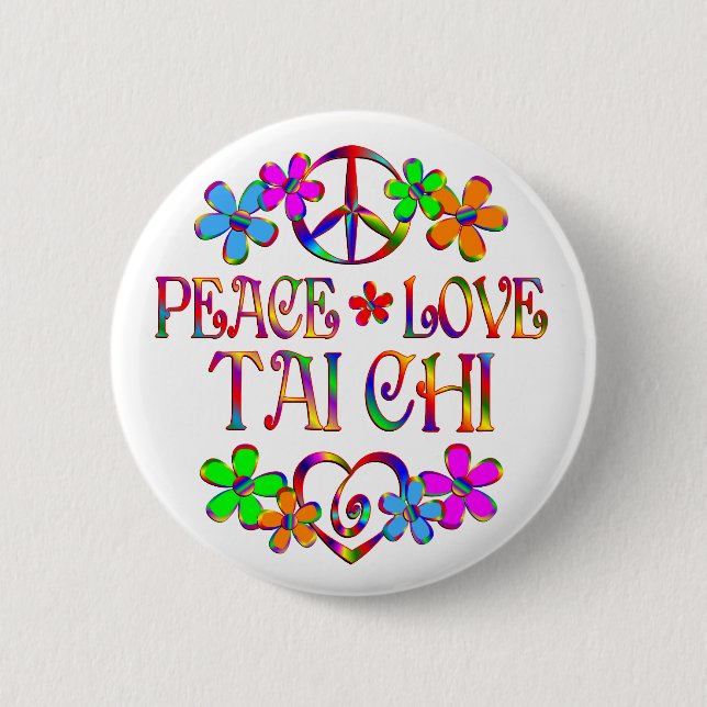 Badge Rond 5 Cm Chi de Tai d'amour de paix (Devant)