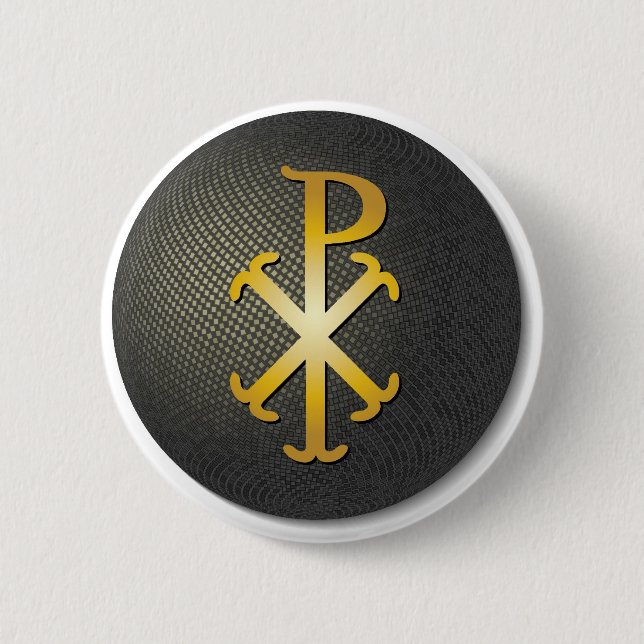 Badge Rond 5 Cm Chi-Rho (symbole de Jésus-Christ) (Devant)