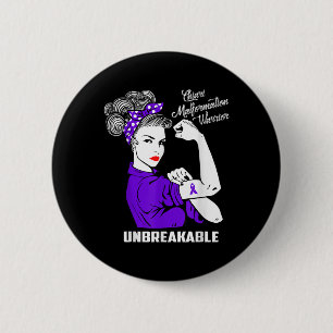 Badge Rond 5 Cm Chiari Malformation Guerrier Incassable Chemise Aw