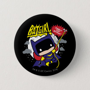 Badge Rond 5 Cm Chibi Batgirl prête à l'action