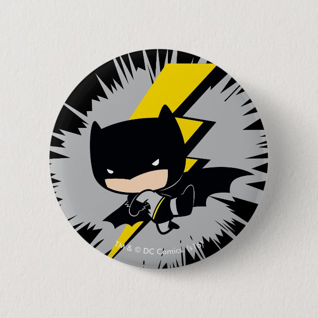 Badge Rond 5 Cm Chibi Batman Lightning Kick (Devant)