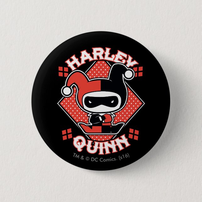 Badge Rond 5 Cm Chibi Harley Quinn (Devant)
