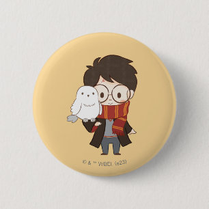 Badge Rond 5 Cm Chibi HARRY POTTER™ & Hedwig