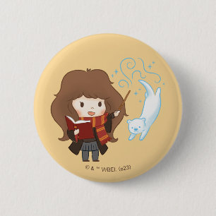 Badge Rond 5 Cm Chibi Hermione Granger Patronus
