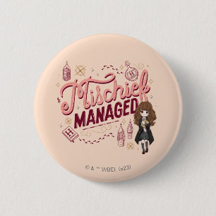 Badge Rond 5 Cm Chibi Hermione "Le mal géré"