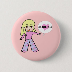 Badge Rond 5 Cm Chibi Valentine