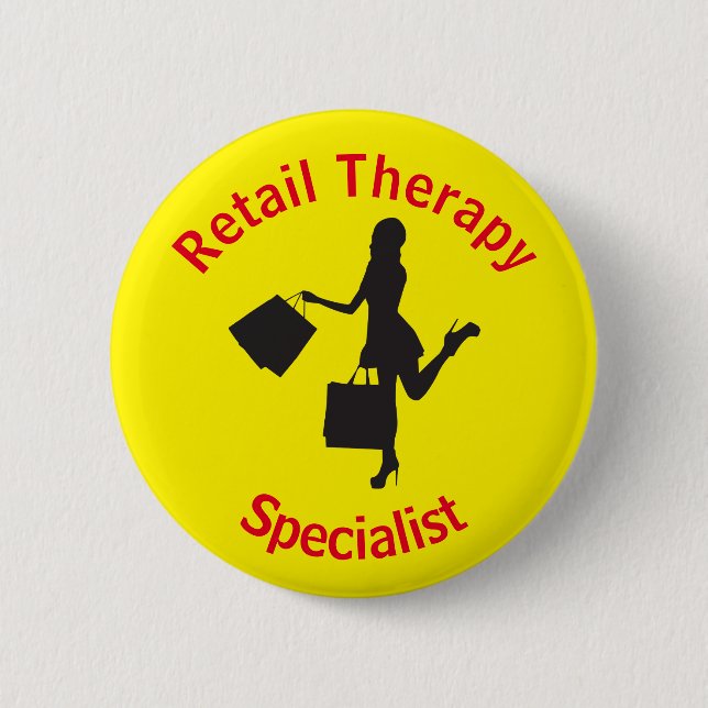 Badge Rond 5 Cm Chic Fun Retail Therapist (Devant)