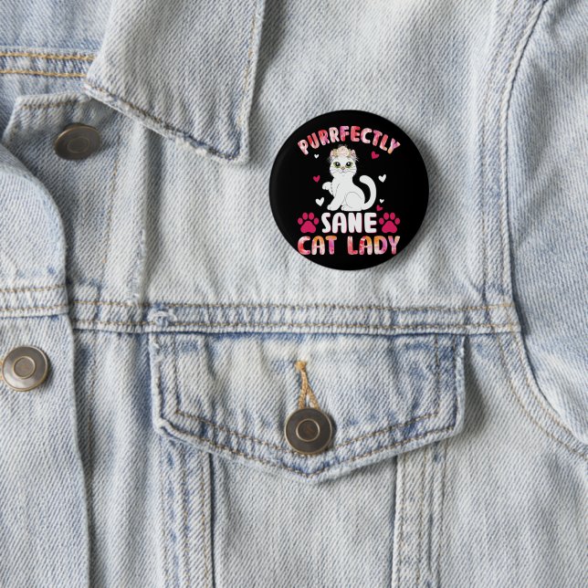 Badge Rond 5 Cm Chic Lady Chat, Chat Lady, Chat Lady (En situation)