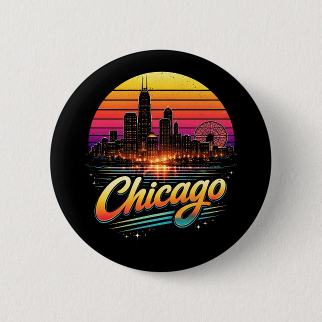 Badge Rond 5 Cm Chicago (Devant)