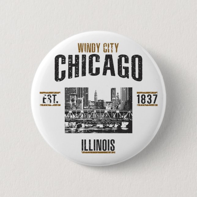 Badge Rond 5 Cm Chicago (Devant)